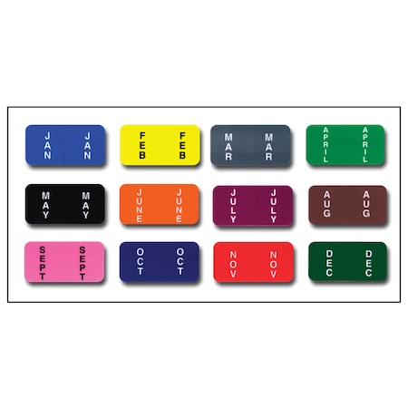 Asp File Right Color-Code Month Labels Ringbook Full Set (Jan - Dec), 1Each 308